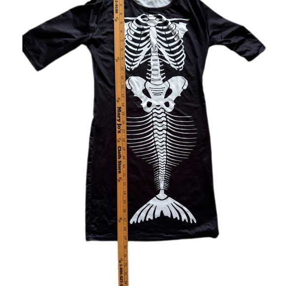 Mermaid skeleton Halloween costume dress size 10. Short sleeves lightweight GUC - Picture 5 of 8